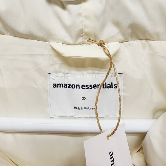 Womens Puffer Jacket Size 2X Ivory Quilted Winter Coat Warm & Cozy - Picture 2 of 6